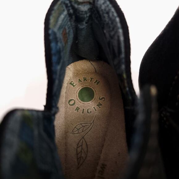 Earth Origins Boots Size 7 Black Suede Leather Amanda Ankle Booties - Picture 11 of 13